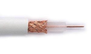 Kable koncentryczne Dwa przewody, koncentrycznie umieszczone jeden wewnątrz drugiego (wyższa odporność na zakłócenia / jakość transmisji) w osi kabla drut lub linka miedziana ekran oplot Cieńki