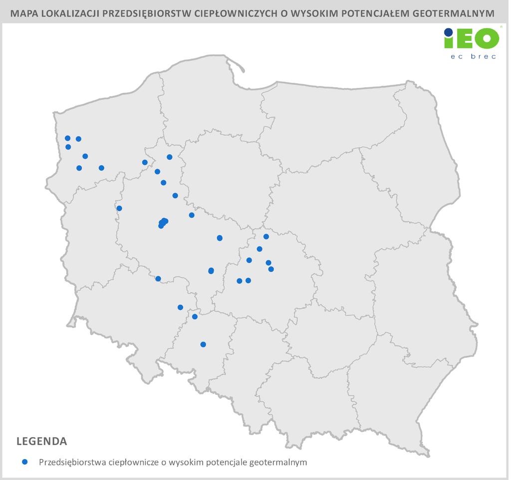 Potencjał geotermii Mapa lokalizacji