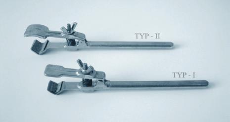 PRODUKTY / PRODUCTS ŁAPA BEZ ŁĄCZNIKA TYP I + II Łapa jest mocowana na stojaku za pomocą podwójnego