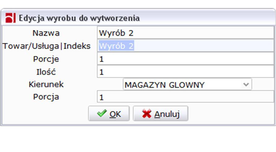 Nowe zadanie wyczyści tablicę wyrobów przeznaczonych do wykonania.