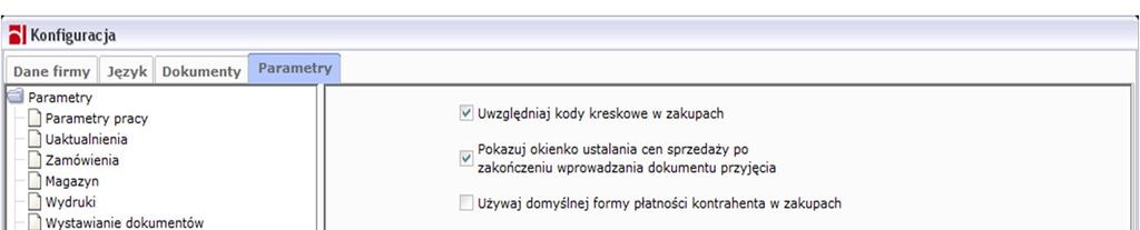 Podłączaj do domyślnej bazy danych zaznaczenie parametru spowoduje pominięcie okna Konfiguracja bazy danych.