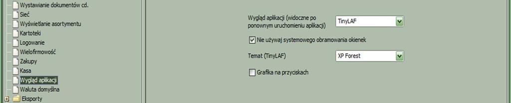 pogrubienie. Motyw (temat) TinyLAF cechuje się ponadto kilkoma opcjami dostępnymi z poziomu rozwijanego menu.