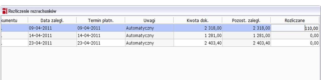 Rysunek 81: Słownik oznaczeń towarów Rysunek 82: Rozliczanie zobowiązań 6.