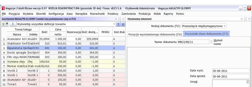 Rysunek 121: Kartoteka paragonów Kartotekę tę wykorzystujemy do przeglądu, fiskalizacji wystawionych paragonów oraz wystawienia faktury dla konkretnego paragonu.