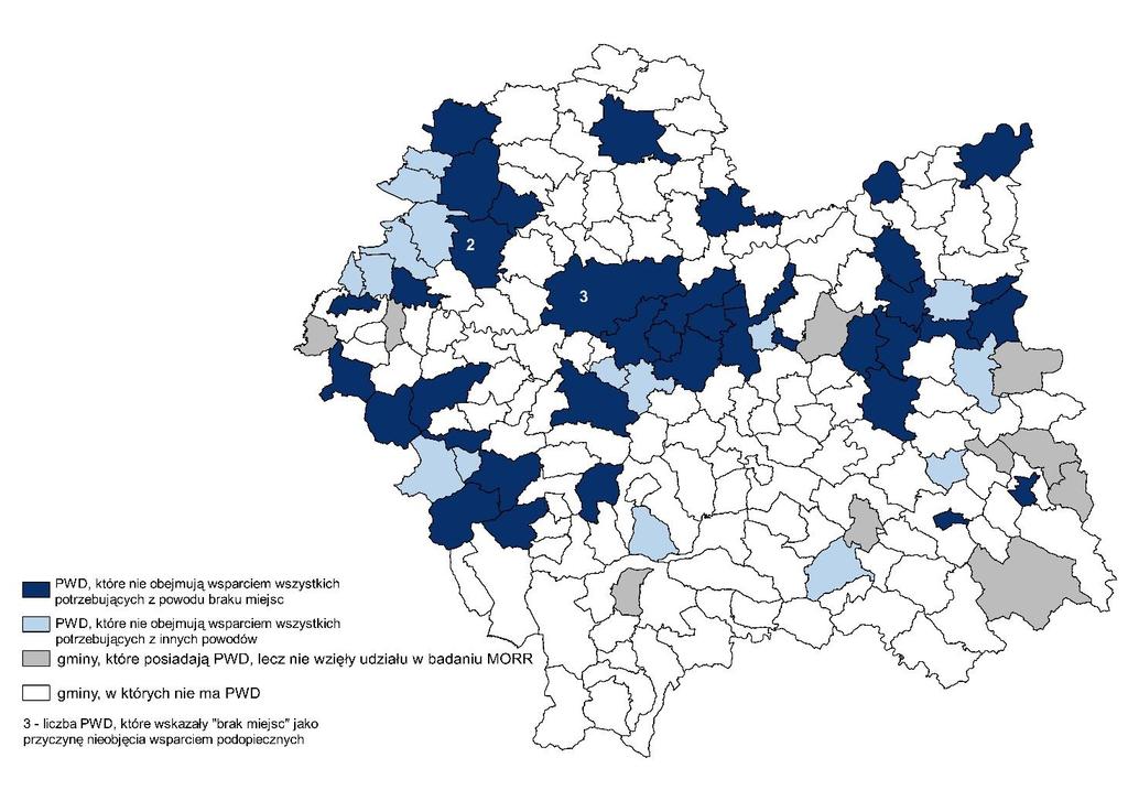 Zapotrzebowanie na nowe placówki Obecnie żadna instytucja nie gromadzi danych na temat potencjalnego zapotrzebowania na ofertę placówek wsparcia dziennego w województwie małopolskim.