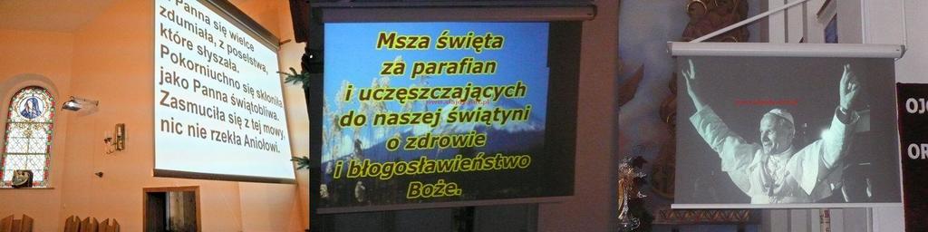 SYSTEM MULTIMEDIALNY W KOŚCIELE, NA KATECHEZIE Z BAZĄ TEKSTÓW PIEŚNI oraz GOTOWYCH ZESTAWÓW NA KAŻDY DZIEŃ ROKU LITURGICZNEGO Łatwy w użyciu, a jednocześnie bogaty w oferowane funkcje system