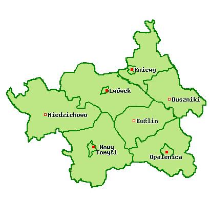 Teren 7 gmin 78 837 mieszkańców 137 członków w tym 7 gmin, 1 starostwo