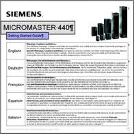 Dokumentacja do MICROMASTER 44 Instrukcja Skrócona Służy do szybkiego uruchamiania przy pomocy panela SDP i BOP.