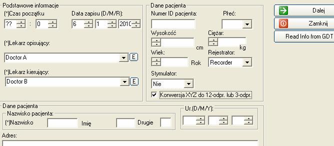 3. Połączyć kabel do przesyłania danych (szary) z rejestratorem. Upewnić się, że kabel jest połączony z komputerem.