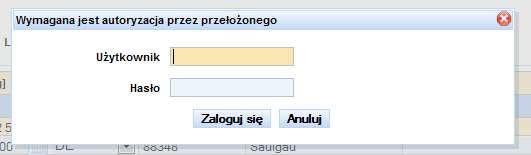 1.2.2.2.2) lub kontrahent jest na czarnej liście (pkt. 5.1.2), wymagana jest akceptacja osoby z uprawnieniami (przełożonego).