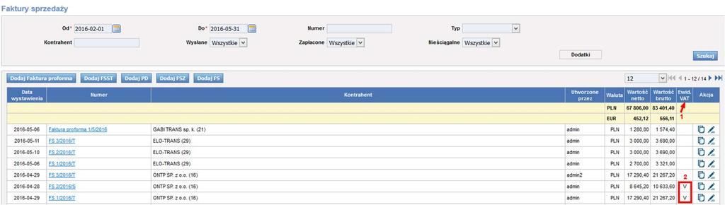 Rys. 245 Okno icargo z wygenerowanym plikiem Ewidencji VAT w formacie Excel Po kliknięciu na przycisk z nazwą pliku Excel (Rys.