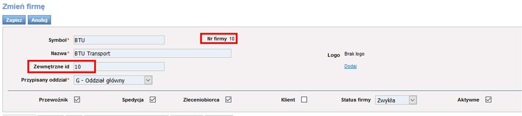 Należy pamiętać o tym, żeby nie nadawać dwóm firmom tego samego ID. W takiej sytuacji będą następowały błędy w imporcie pliku w Comarch OPTIMA.