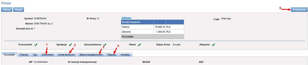 Dane w zakładkach opisane zostaną dokładnie w pkt. 5.1.2.2. Rys.