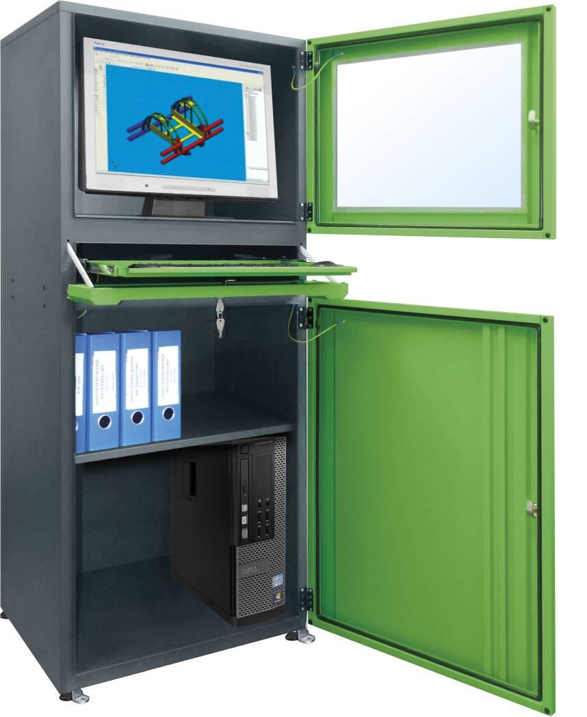 komputerowa - wersja HSC 01 konstrukcja stalowa, malowana farbami proszkowymi, zapewnia bezpieczne przechowywanie i użytkowanie sprzętu komputerowego (IP 32)