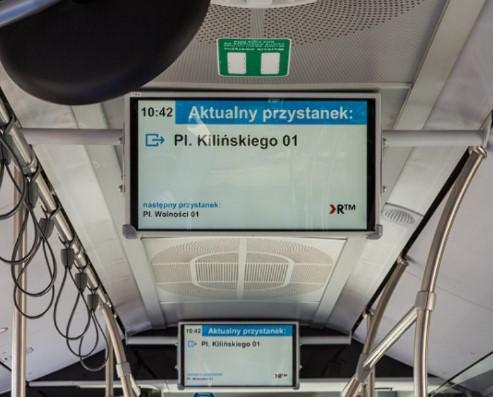 Rzeszowski Inteligentny System Transportowy System Dynamicznej Informacji Pasażerskiej (E-info) wykorzystuje i przetwarza dane ze wszystkich systemów, a