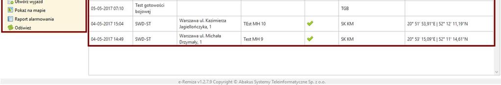 Menu Inne zawiera następujące funkcjonalności: Statystyka (patrz rozdział 8.1) Utwórz wyjazd (patrz rozdział 8.