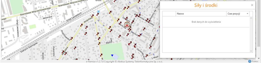 Poszczególne funkcje systemu zgrupowane są w zakładkach: Mapa Pojazdy i sprzęt Strażacy Wyjazdy Alarmy Notatki Galeria Ustawienia (opcja