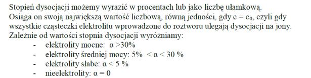 Wartość stałej dysocjacji zależy od: rodzaju elektrolitu temperatury mocy elektrolitu.