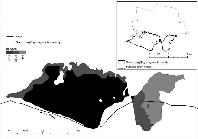 Źródło: opracowanie własne na podstawie Planu operacyjnego (2013), map zagrożenia powodziowego (http://mapy.isok.gov.pl/imap/) Rys.