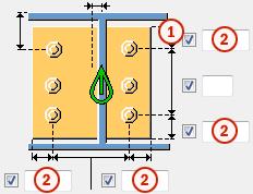 Opcja Opis Nachylone w kierunku elementu podrzędnego. Rozkład grupy śrub Dla niektórych komponentów możesz wybrać różne rozkłady grupy śrub.