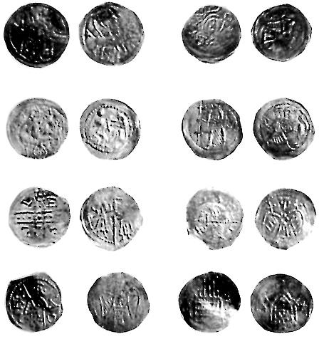 Monety obce Saksonia Górna krzyżówka typu VII (z pastorałem) z 4. ćwierci XI w. 1 Magdeburg, abp Konrad (1134-1142), denary, popiersie z profilu, Dannenberg, Magdeburg, XIV, 23 4 ; ryc.
