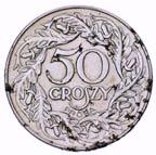 50 groszy 1938, pod nomina em wypuk