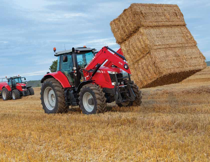 25 FROM MASSEY FERGUSON Fenomen tego joysticka polega na tym, że można zmienić kierunek jazdy i jednocześnie sterować ładowaczem czołowym, bez odrywania ręki od koła kierownicy.