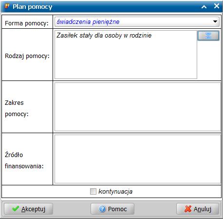 przeprowadzono wywiad, a jeśli wywiad dotyczy rodziny (czyli wszystkie części poza cz. II, III, VIII i IX) następnie pojawi się okno dopasowania rodziny oraz okna dopasowania pozostałych członków.