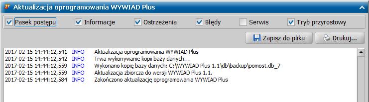 WAŻNE: po aktualizacji WYWIAD Plus do każdej nowej wersji, jako pierwszy powinien się zalogować taki Użytkownik, który logował się już wcześniej do oprogramowania przed aktualizacją.