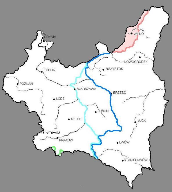 Zadanie 14 (0-1 pkt) Zamieszczona poniżej mapa przedstawia: a) podział terytorium Polski według tajnego załącznika do paktu Ribbentrop-Mołotow z 23 sierpnia 1939 r.