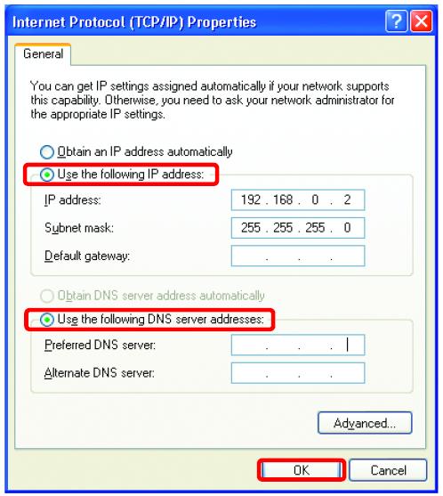 W oknie Właściwości: Protokół internetowy (TCP/IP) wybierz Użyj następującego adresu IP. Wpisz swój adres IP i maskę podsieci. Adresy IP w całej sieci muszą należeć do tego samego zakresu.