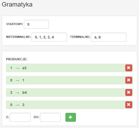 Gramatyka W przypadku gramatyki wprowadzanie jest trochę bardziej skomplikowane, jednak z punktu widzenia użytkownika bardziej przejrzyste.