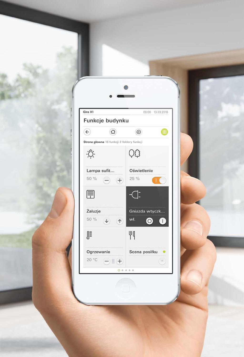 Funkcje inteligentnego domu 19 Aplikacja Gira X1