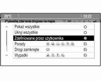 Wybrać Ostrzeżenie systemu prowadzenia po trasie, aby wyświetlić odpowiednie podmenu.