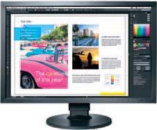 Monitory ColorEdge są wyposażone w uniwersalną stopkę, dzięki której można łatwo zmienić wysokość lub nachylenie, obrócić ekran, jak również zacząć pracę w trybie portretowym.