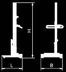Pojemność zbiornika oleju Parametry obsługiwanego koła L B H Szerokość Długość Wysokość 1 2 min. maks.