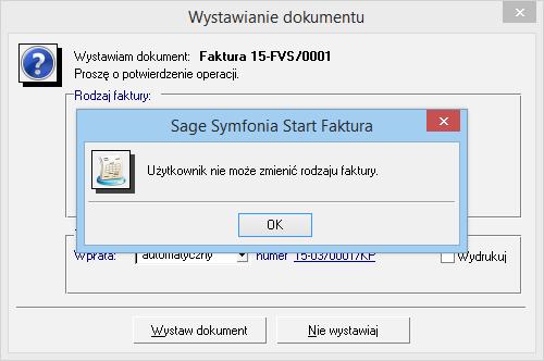 Podręcznik użytkownika Sage Symfonia Start Faktura 108 Rys. 70 Okno Wystawianie dokumentu. b.