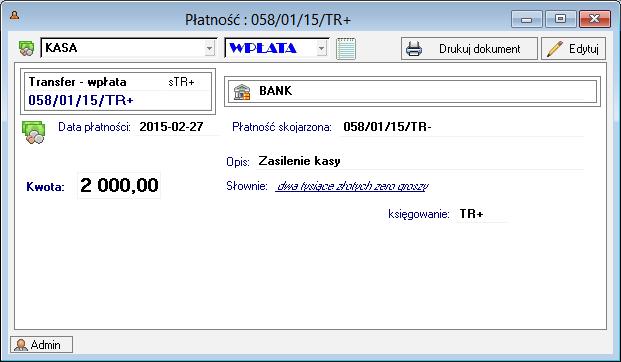 Podręcznik użytkownika Sage Symfonia Start Faktura 143 Płatności wewnętrzne Płatności opisane wcześniej można nazwać zewnętrznymi.