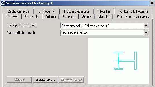 Model 4: Nowe rodzaje profili złożonych Advance Steel 2009 dostarcza nowych typów profili złożonych: - Belki spawane