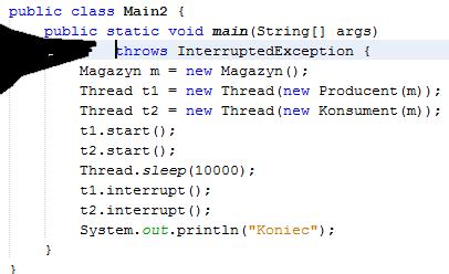 Wątki przykład Producent -