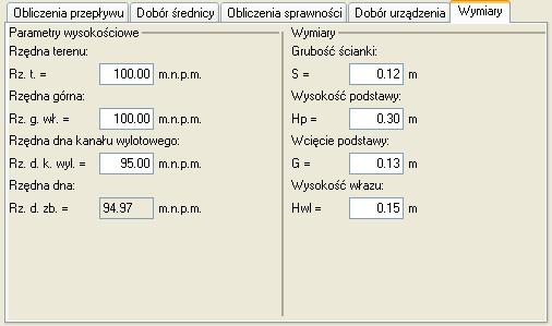 3.7.6.2.6 ZAKŁADKA WYMIARY Zakładka ta służy do wprowadzania danych geometrycznych i wysokościowych obiektu.