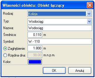 Rys. 3.8.2 Właściwości kolizji Pole Rodzaj użytkownik w tym polu wybiera czy wstawiony element ma byd kolizją czy uzbrojeniem, na podstawie tej informacji wyświetlane sa pozostałe parametry.