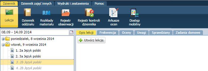 Dokumentowanie lekcji przez nauczyciela w widoku Lekcja Dokumentowanie lekcji przez nauczyciela w widoku Lekcja Aplikacja UONET+ umożliwia nauczycielowi rejestrowanie lekcji z dodatkowymi opcjami: