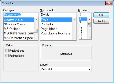 formatowanie jest włączone, jeśli odznaczona to wyłączone, CellFront czcionka wartości w komórce z kolumny wybranej w Reguła dotyczy (po kliknięciu na (brak) otworzy