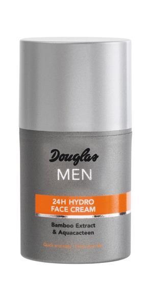 24H HYDRO FACE CREAM Intensywnie nawilżający krem do twarzy Kwas linolowy nawilża i ma działanie przeciwzapalne Pantenol ma właściwości kojące i zwiększające elastyczność skóry Witamina E chroni