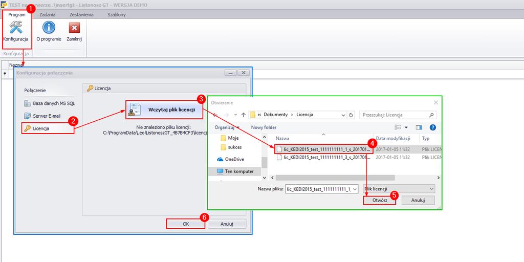 3 Instalacja pliku licencji Program pozwala pracować w wersji demonstracyjnej w dowolnym podmiocie Subiekta GT.