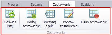 7.2 Zestawienia Pracę z programem należy rozpocząć od utworzenia zestawień, które będą wysyłane pod wskazane adresy e-mail.