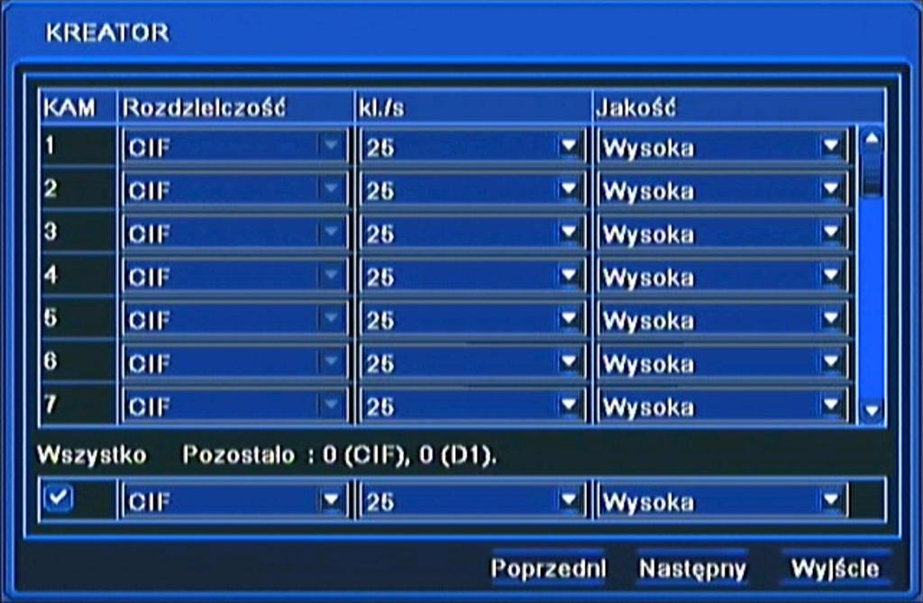 1 MENU REJESTRATORA W tym oknie dokonaj odpowiednich dla sieci lokalnej w której będzie pracował rejestrator, ustawień sieciowych, portu HTTP, portu serwera, adresu IP, maski podsieci, bramy,