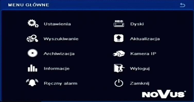 NDR-BA3208 i NDR-BA3416 Instrukcja obsługi wer.1.1 MENU REJESTRATORA 5. KONFIGURACJA REJESTRATORA Menu rejestratora zawiera kilka podrzędnych pozycji umożliwiających jego konfigurację.