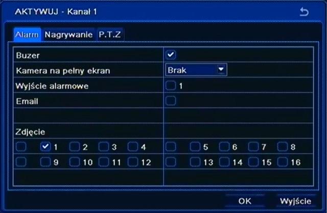 NDR-BA3208 i NDR-BA3416 Instrukcja obsługi wer.1.1 KONFIGURACJA REJESTRATORA Po wybraniu z kolumny Aktywuj pozycji Ustawienia pojawi się poniższy ekran.